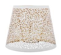 Abat-jour de Lampe E27 en Fer, Motif Sculpté, Style Moderne | Remplacement pour Salon, Bibliothèque ou Café, Crée une Ambiance Cosy, Couleur Blanche, Design Élégant