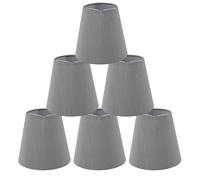 Abat-jour de lustre, 6 pièces petit abat-jour gris à clipser en tissu, abat-jour mural, abat-jour suspendu pour bougie, lampe de bureau