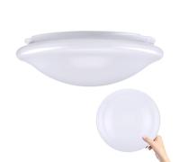 Abat-jour de Lustre Rond 25,5x25,5x7,5cm en Plastique Blanc | Cache Plafonnier, Film Diffuseur de Lumière, Simple et Moderne, pour Chambre, Facile à Nettoyer