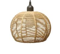 Abat-Jour De Plafond en Rotin Abat, Rond Jour Rotin Main Style Boho Suspension Décoration de la Maison Vintage pour Lanterne Suspendue Lanterne de Rechange, Plafonnier