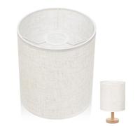 Abat-jour de Sol Noël en Lin Beige, Compatibilité E26 E27 | Armature Métal, Couche PVC Imperméable Intérieure, Diamètre 40mm, Lumière Douce pour Salon et Lampe de Table