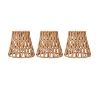 Abat-jour en Corde Tressée, 3 Pièces en Faux Rotin, Décoratif pour Ampoule E14 avec Lampadaire de Table à Pince
