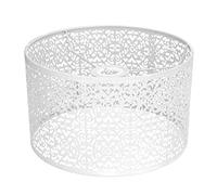 Abat-jour en Métal Ajouré, Ampoule E27 E14, Abat-jour Universel à Tambour, Couvercle de Lampe Exquis(Blanc)