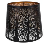 Abat-jour en Métal Ajouré Rustique, Cylindre Sculpté Creux pour Lampe | Motif Arbre Creux, Style Rétro Élégant, Compatible E26 E27, Ambiance Douce pour Salon et Table