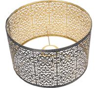 Abat-jour en métal E14 E27 Abat-jour cylindrique décoratif en fer pour lampe de table, lampe murale et lampe de plafond noir et or