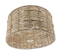 Abat-jour en Paille Tressée Vintage Beige pour Plafonnier Style Campagne | Fibre Naturelle, Forme Tambour, Lumière Douce et Ambiance Chaleureuse, Décoration Rustique Cuisine, Salon ou Porche