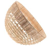 Abat-jour en Rotin Tressé Vintage, Style Moderne pour Lampe | Texture Tissée Naturelle, Cadre Métal Caché, Douille 1,61 Pouces E26 E27, Abat-jour Seul
