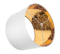 Abat-jour en Tissu Blanc, Forme Demi-lune Ondulée Vintage | Cadre Métallique, Installation Facile, Éclairage Décoratif, Bureau Lecture Chambre Salon, pour Lampe de Chevet ou Mobilier