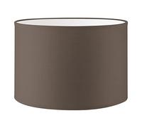 Abat-jour en tissu - D.30 x H.20 cm - Taupe - E27/E14 - pour lampe de table, lampadaire et suspension