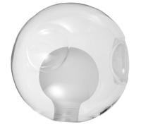 Abat-jour en Verre Double Couche Sphérique G9, Globe Rond | Verre Transparent, Structure à Trois Creux, Trou de 2cm, pour Ampoule G9 et Bras de Lustre