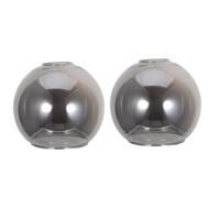 Abat-jour Globe en Verre de Remplacement Demi-sphère 42mm Double | Verre Dépoli Gris, Surface Lisse Transparente, Réduit la Fatigue Visuelle, Facile à Nettoyer, pour Salon et Chambre