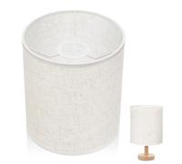 Abat-jour Lampe E27 en Lin Beige, Style Simple pour Lampadaire | Anneau Compatible E26/e27, Armature Métal, Doublure PVC Imperméable, Remplacement Léger pour Intérieur