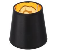 Abat-jour Noir et Doré E14 en Tissu, Élégant, Diffuse la Lumière | Compatible Ampoules Bougie E14 et Suspensions à Vis, Structure Interne Pc, pour Maison, Restaurant, Hôtel