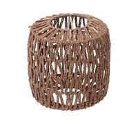 Abat-jour ovale en rotin de style bohème - 21 x 19 cm - Corde en papier tissée à la main - Abat-jour décoratif pour lampe de table, lampadaire, lustre, applique murale - Accessoire de décoration