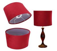 Abat-jour ovale en tissu moderne à clipser pour ampoule E27 E14, lampes de table, lampadaires, 12 x 23 x 18 cm (rouge)