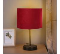 Abat-jour ovale Nosheir - tissu bordeaux doux pour yeux - E27/E14 - chambre moderne