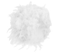 Abat-jour Plume Blanc E27/e14 pour Lampe de Table et Sol | Fausse Plume, Tissu et Métal, Forme Duveteuse, Style Élégant et Moderne, Usage Chambre ou Salon