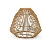 Lumisky Abat-jour seul MAYA SHADE style bohème vannerie tressée en poly rotin H39 cm