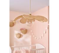 Abat-jour pour suspension fleur en bambou tressé beige TU