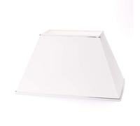 Abat-jour rectangulaire en tissu blanc avec bord chromé