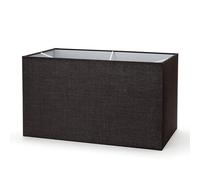 Abat-jour rectangulaire en tissu pour lampe de table, lampadaire, E27 (40 x 22 x 24 cm, noir)