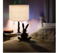 Abat-jour rétro en rotin tressé - Nosheir - E27/E14 16×12 cm - lumière douce naturelle - pour lampe de table, suspension