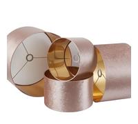 Abat-jour rond velours rose doublure dorée 40 cm E27/E14 | Pour lampe de table, lampadaire ou suspension. Compatible E27/E14. Max. 60 W