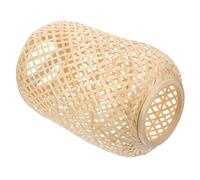 Abat-jour Suspendu en Bambou Tissé Khaki, Lanterne Hexagonale Ronde