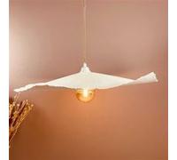 Abat-jour suspension Opjet Paris Louise en papier mâché gaufré blanc D. 60cm Blanc