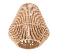 Abat-jour tressé en papier avec armature métal 20,5 x 18,5 CM E27 E14 | Maille ouverte et motif panier, adaptateur amovible, montage simple, pour chambre et chambre d’étudiant style bohème rustique