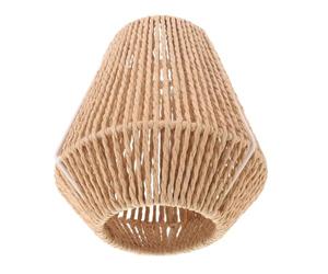 Abat-jour tressé en papier avec armature métal 20,5 x 18,5 CM E27 E14 | Maille ouverte et motif panier, adaptateur amovible, montage simple, pour chambre et chambre d’étudiant style bohème rustique