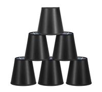 abats-jour,Lot de 6 lampes de table en tissu E14 Noir,Abat-Jours Noir Clip | mini abat jour,Abats-Jour en Tissu Noir,abat jour lampe chevet,Abats-jour de Lampe en Tissu,abat jour lampe sur pied