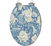 Abattant de toilette allongé en résine BlueBloom pour salle de bain à | Son design décoratif apporte une touche d'élégance. Fabriqué en résine facile à nettoyer, il s'installe facilement et s'