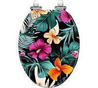 Abattant de toilette allongé générique en résine pour la décoration de | Abattant de toilette allongé générique en résine, conçu comme un accessoire de salle de bain fonctionnel et décoratif.