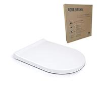 Abattant de toilette Aqua Bagno Bagno Pearl D-Form Premium - Abattant de toilette de haute qualité en polypropylène à fermeture souple - amovible - siège de toilette - easyclean