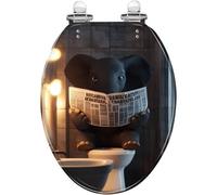 Abattant de toilette décoratif générique à fermeture silencieuse et à | Ce siège de toilette décoratif générique est doté d'une fermeture silencieuse et d'un système de démontage rapide, conçu pour
