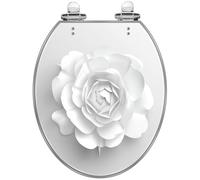 Abattant de toilette décoratif générique en résine avec charnières à | Abattant de toilette décoratif en résine conçu pour une utilisation en salle de bain, doté d'une fermeture silencieuse et de