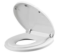 Abattant de toilette familial 2 en 1 avec siège de toilette amovible intégré en forme V pour enfant, fermeture douce pour les tout-petits et les adultes, fermeture douce