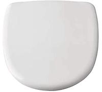 Abattant de toilette, forme D, blanc, 37x4,5x45,5 cm, avec kit de fixation