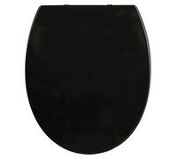 Abattant de toilette ovale, système de fermeture douce, mécanisme de déverrouillage rapide, couleur noire