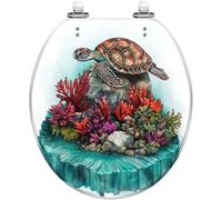 Abattant de toilette rond décoratif pour salle de bain | Abattant de toilette rond décoratif générique, conçu comme un accessoire de salle de bain fonctionnel au style décoratif pour