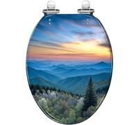 Abattant de toilette rond en céramique Talavera pour salles de bains | Authentique style mexicain, finition peinte à la main aux couleurs vives, compatible avec les cuvettes de toilettes rondes