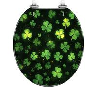 Abattant de toilette rond en résine pour salle de bain sur le thème de la | Facile à nettoyer, couleurs inaltérables, installation simple, compatible avec la plupart des toilettes rondes standard, pour
