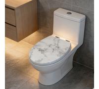 Abattant de toilette universel pour la maison, siège de toilette à fermeture douce avec motif marbre, abattant de toilette ovale à dégagement rapide, siège de toilette standard facile à nettoyer et an