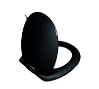 Abattant de toilettes VitrA Istanbul 166-070-109 noir, sans éclairage LED, avec mécanisme de fermeture amortie et charnières en plastique.