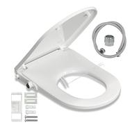 Abattant de WC avec fonction bidet, embout de bidet pour toilettes sans connexion d'alimentation, couvercle de toilette avec abaissement automatique, siège de toilette avec deux buses pour douche