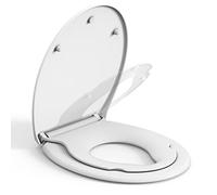 Abattant de WC avec siège enfant en forme de O, avec accessoire enfant intégré, magnétique, en polypropylène avec système d'abaissement automatique Softclose et Quick Release amovible, blanc, 44 x 37