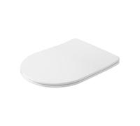 Abattant de WC avec système d'abaissement automatique, ultra fin de 9 mm, en forme de D, long, urée-Duroplast avec fermeture amortie et libération rapide, siège de toilette avec montage Top-Fix