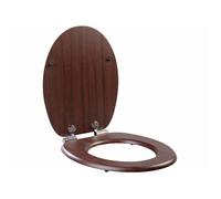 BadeStern Abattant de WC forme O avec frein de chute - aspect bois sombre