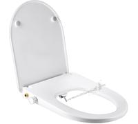 Abattant de WC japonais - En forme de D - Avec système d'abaissement automatique - Embout de bidet non électrique - Double buses